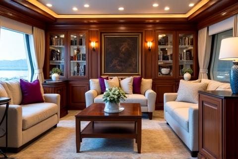 Intérieur élégant d'une péniche classique